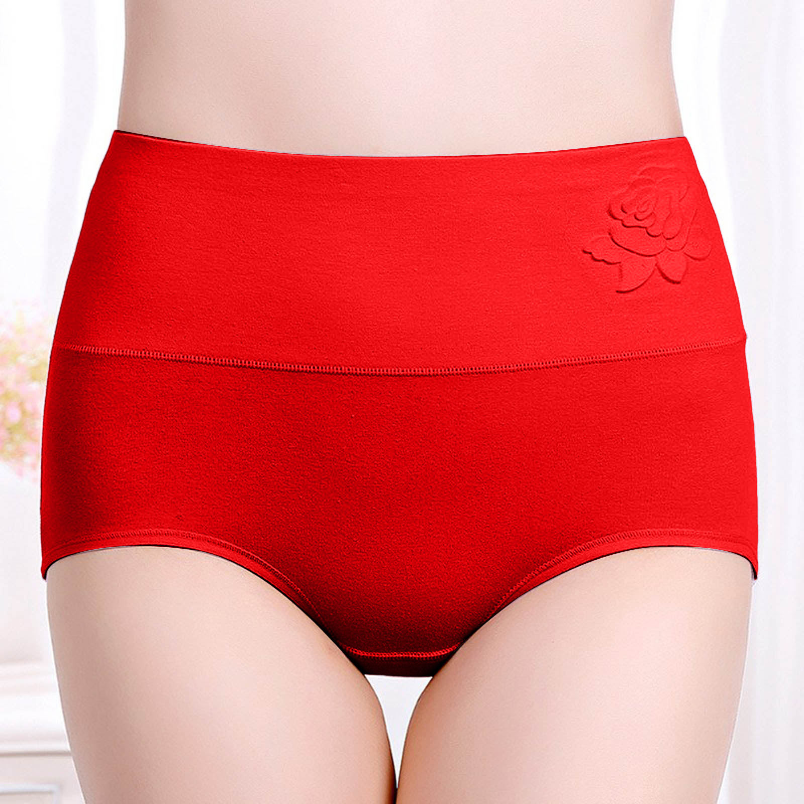 thumbnail image 3 of Braguitas posparto de cintura alta para mujer, cobertura total - Algodón, color liso, cómodas - L-XXL, 3 of 6